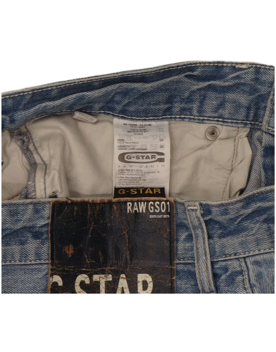G-Star Straight Jeans til mænd W33 L32 Blå Bomuld