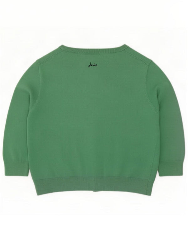 Joules Womens Crop 3/4-ærmet cardigan sweater UK 16 Large Green Cotton