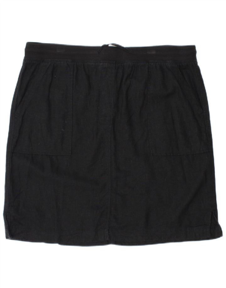 MARKS & SPENCER Mininederdel til kvinder UK 16 Large W34 Black Linen
