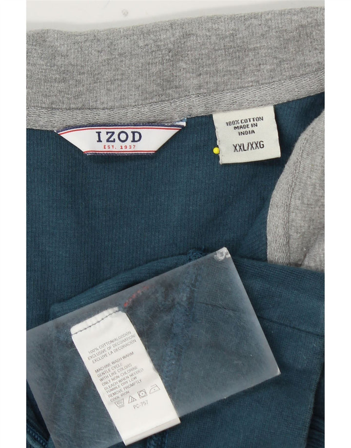IZOD Sweatshirt med lynlås til mænd 2XL blå bomuld