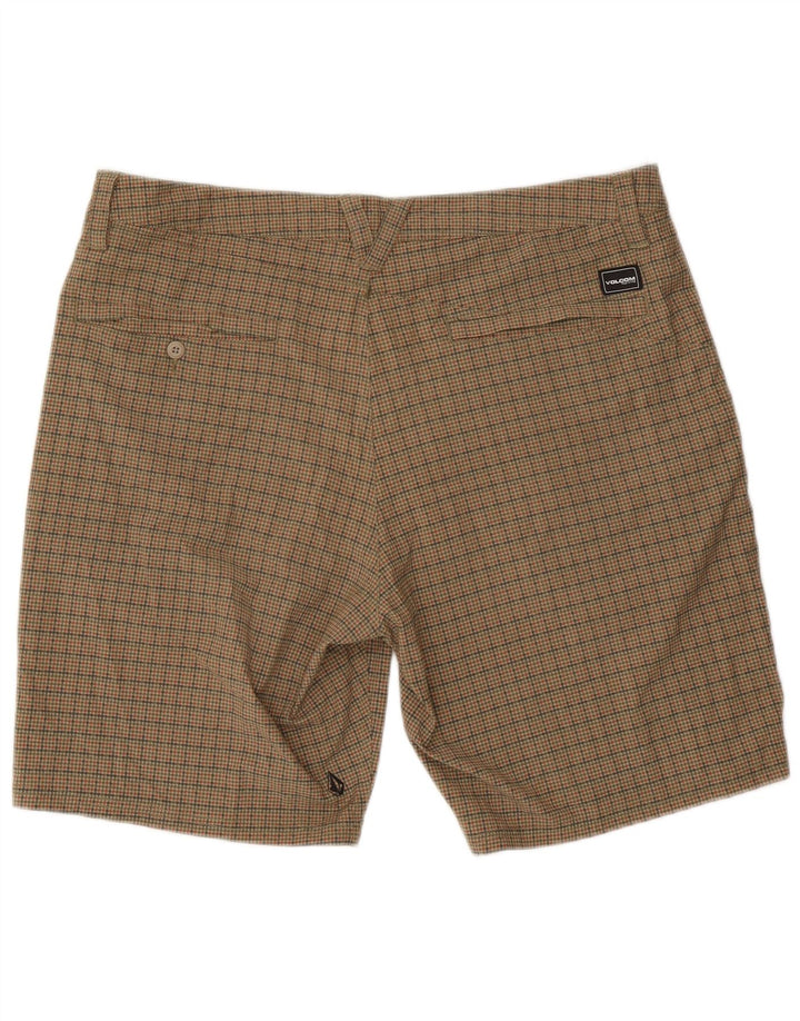 Volcom Herre Chino Shorts W38 XL Beige Houndstooth Polyester