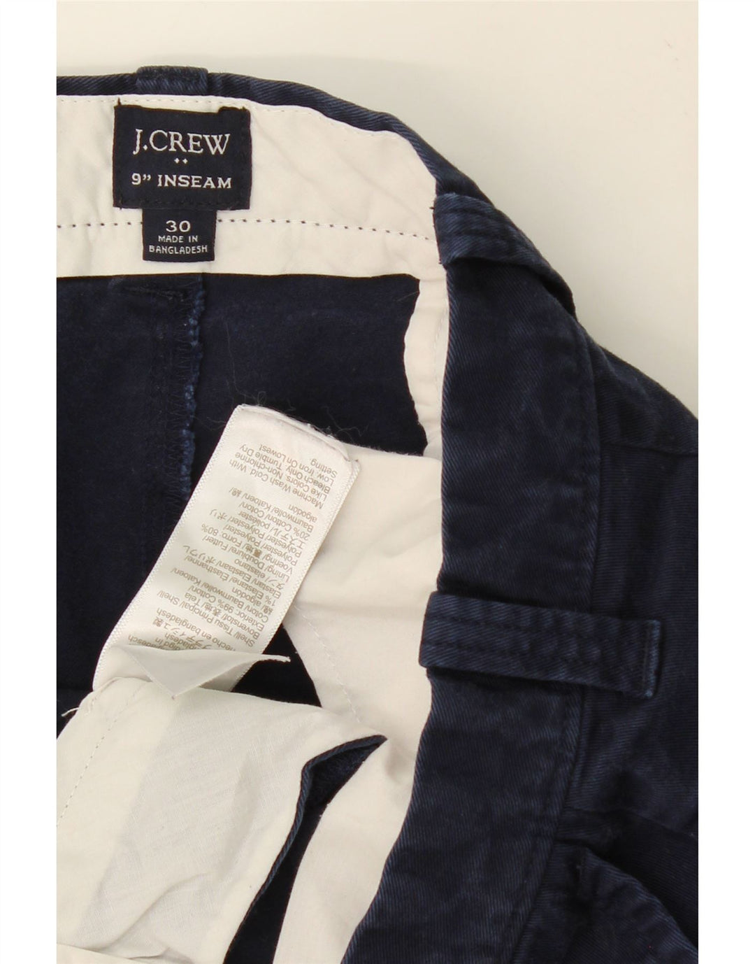 J. CREW Mens Chino Shorts W30 Medium  Navy Blue Cotton Vintage J. Crew and Second-Hand J. Crew from Messina Hembry 