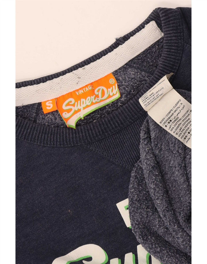 Superdry grafisk sweatshirt til mænd, lille marineblå bomuld