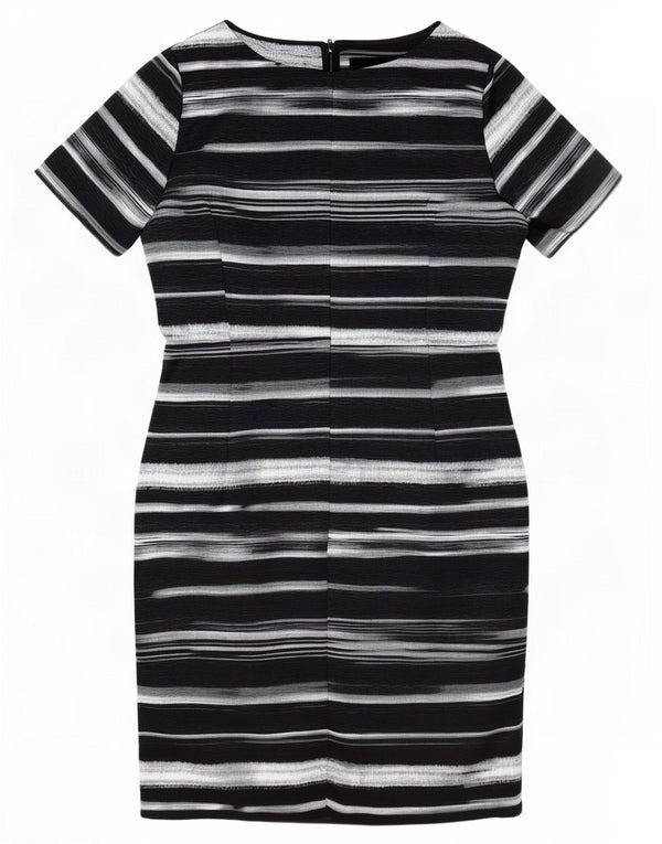 Jaques Vert Dame Skede Kjole UK 18 XL Sort Stribet Polyester