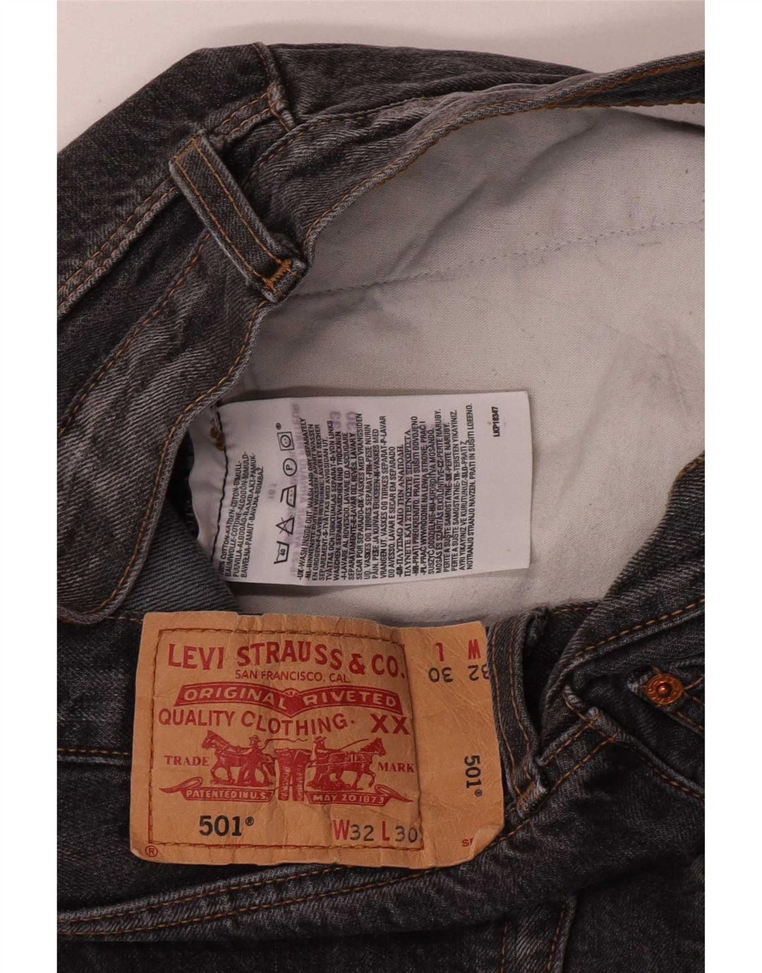Levi's Herre 501 Straight Jeans W32 L30 Grå Bomuld