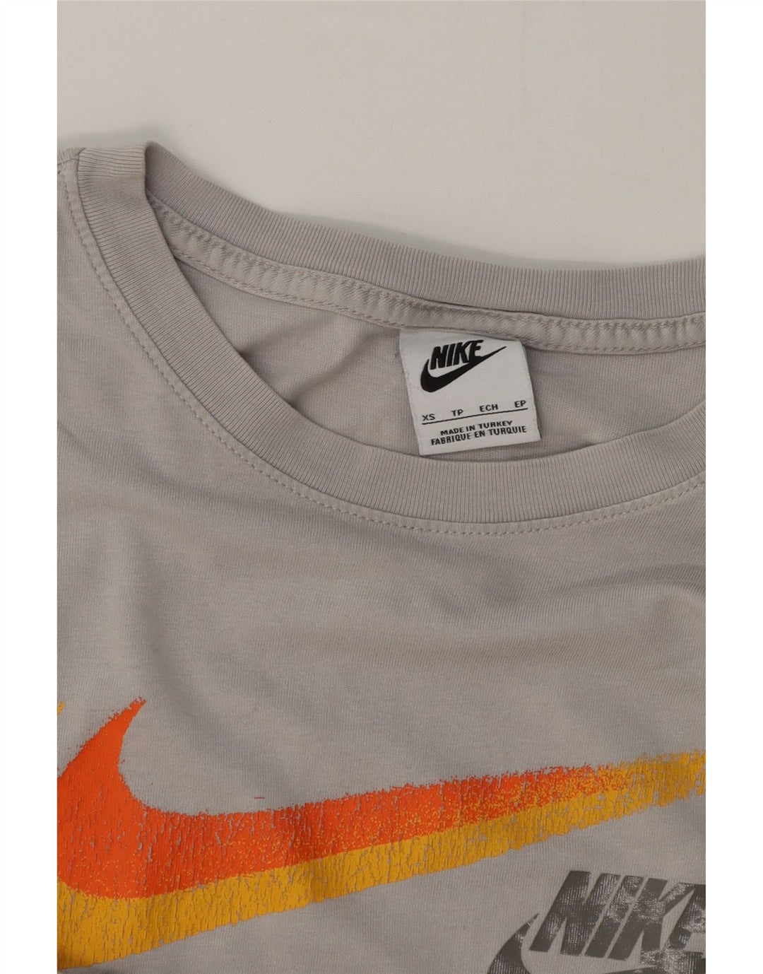 Nike grafisk T-shirt top XS til mænd, grå bomuld