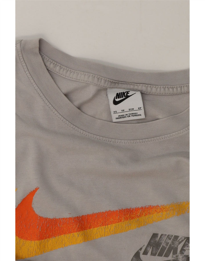Nike grafisk T-shirt top XS til mænd, grå bomuld