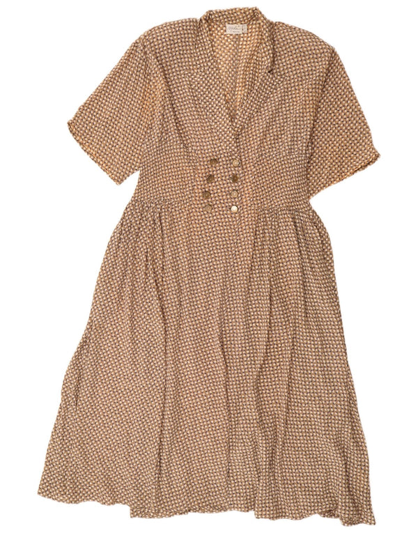 Maska Womens Maxi Dress UK 14 Medium Brown Floral Acetate