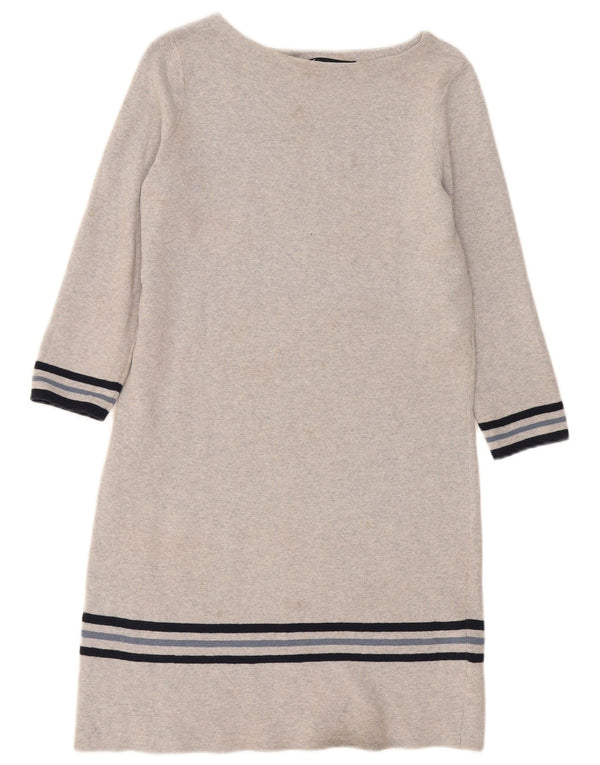 Besætningstøj Dame 3/4-ærmet Jumper Dress UK 12 Medium Grå Stribet