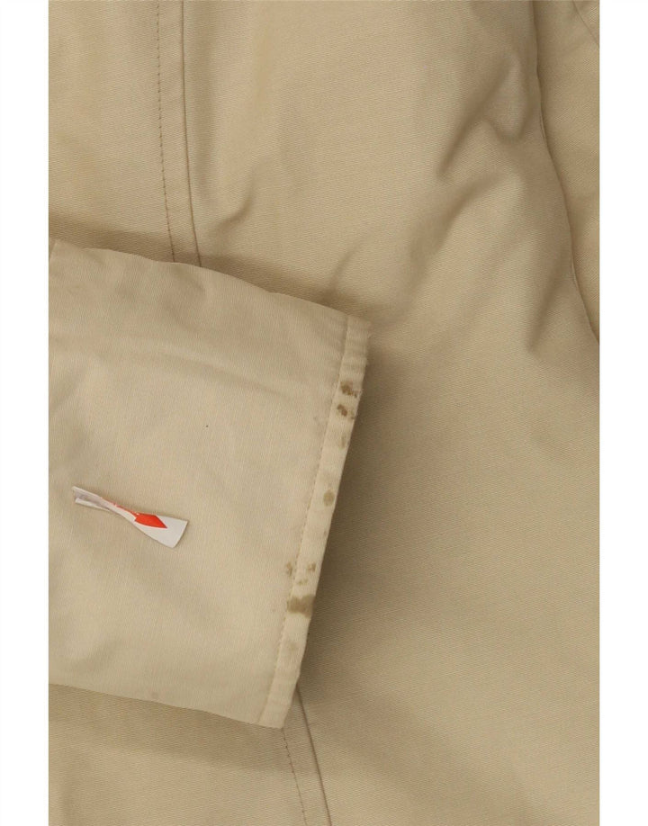 Woolrich Dame Hætte Polstret Frakke UK 14 Medium Beige Bomuld