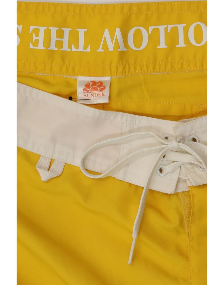 Sundek Herre grafiske svømmeshorts Medium Gul Colourblock