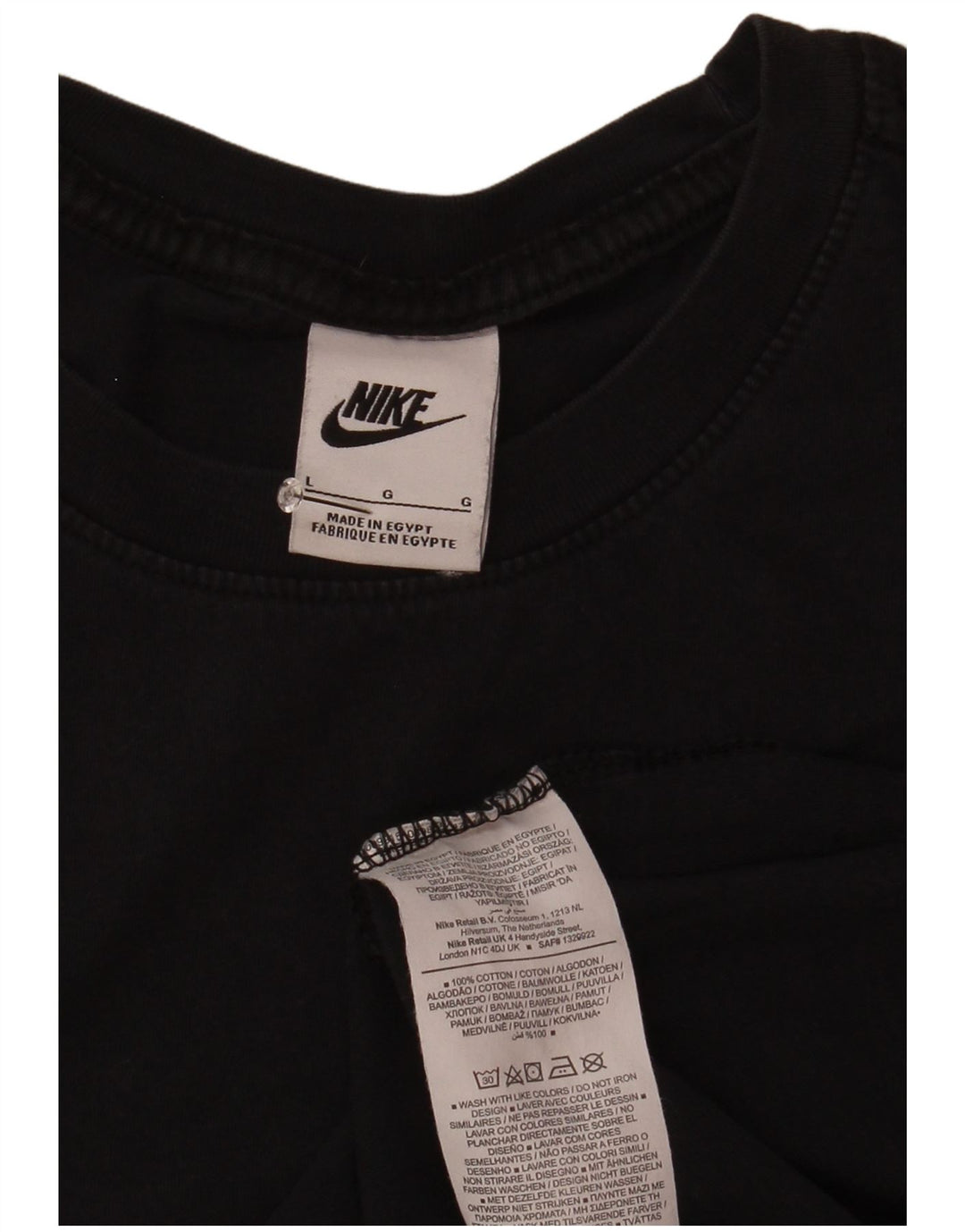 Nike T-shirt top til mænd, stor sort bomuld