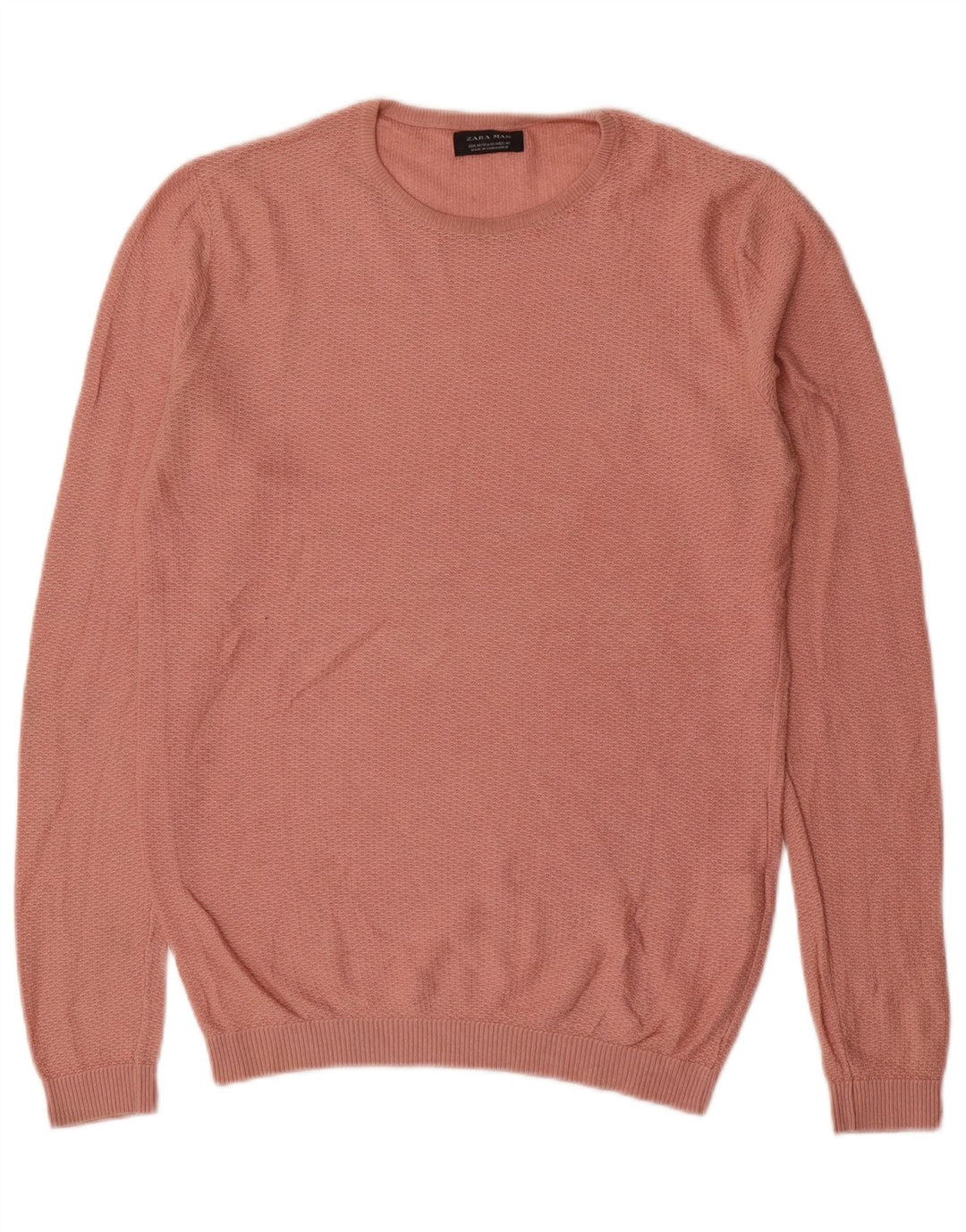 Zara Herre Crew Neck Jumper Sweater Medium Pink Akryl