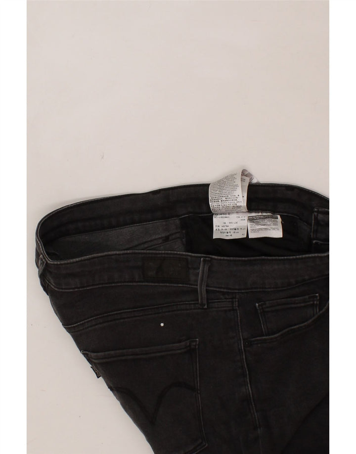 LEVI'S Womens Mid Rise Skinny Jeans US 12 Large W31 L30 Black Polyester Vintage Levi's and Second-Hand Levi's from Messina Hembry 