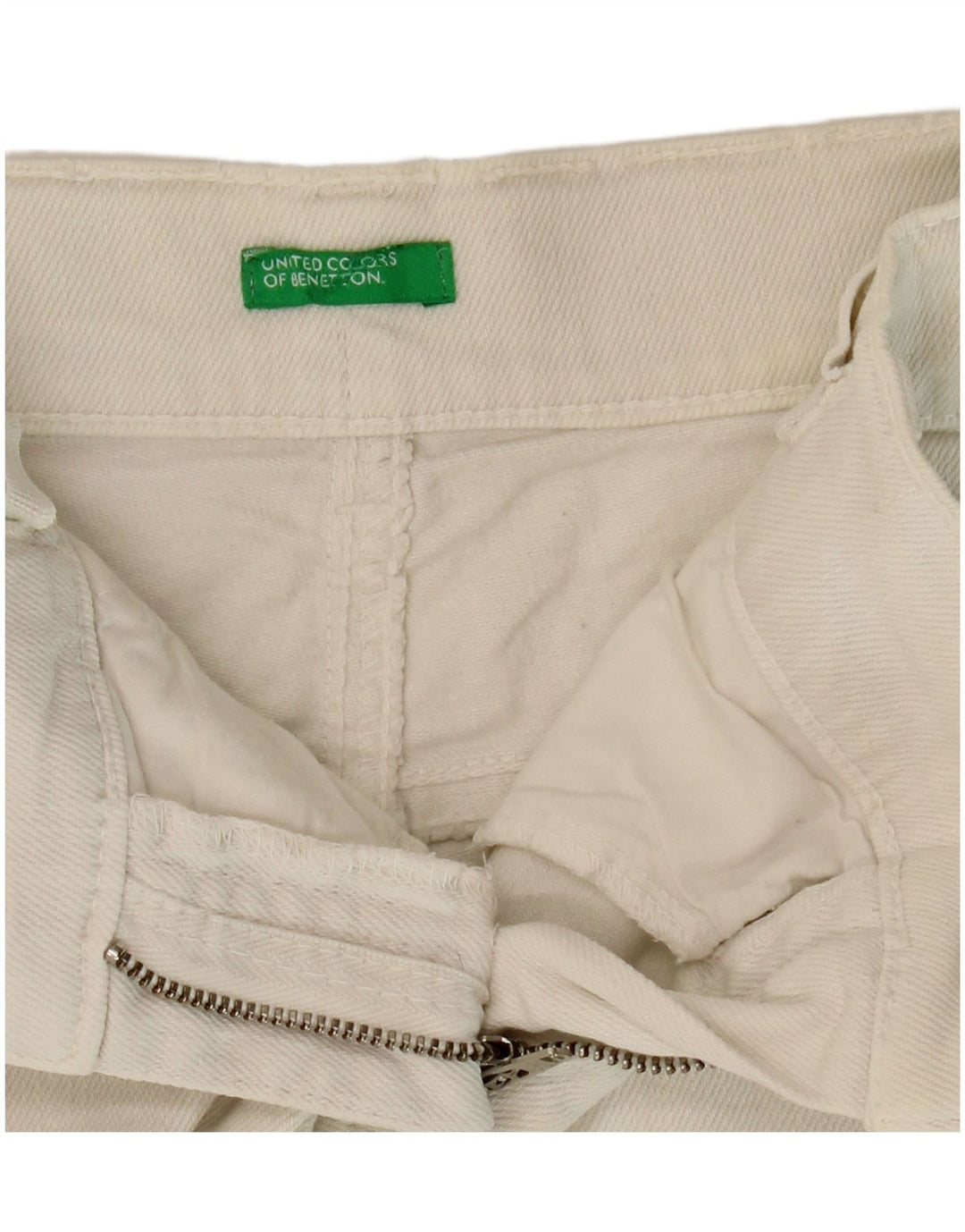 BENETTON Womens Denim Shorts W28 Medium White