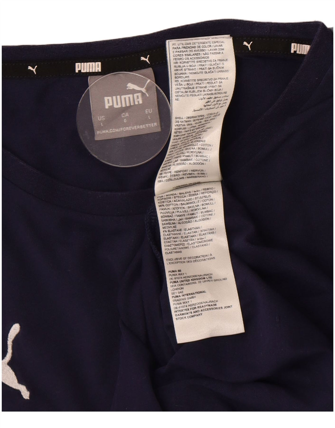 Puma Herre T-Shirt Top Stor Marineblå Bomuld