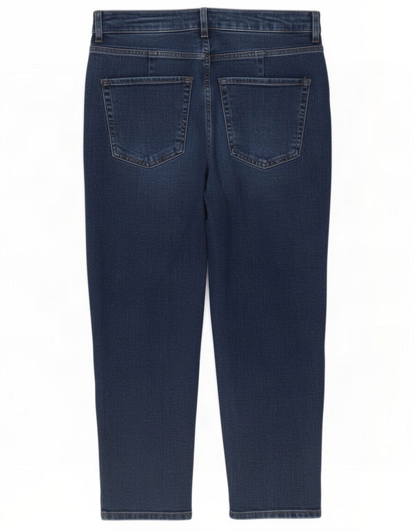 Marks & Spencer Womens Mom Crop Tapered Jeans UK 10 Small W27 L24 Blue