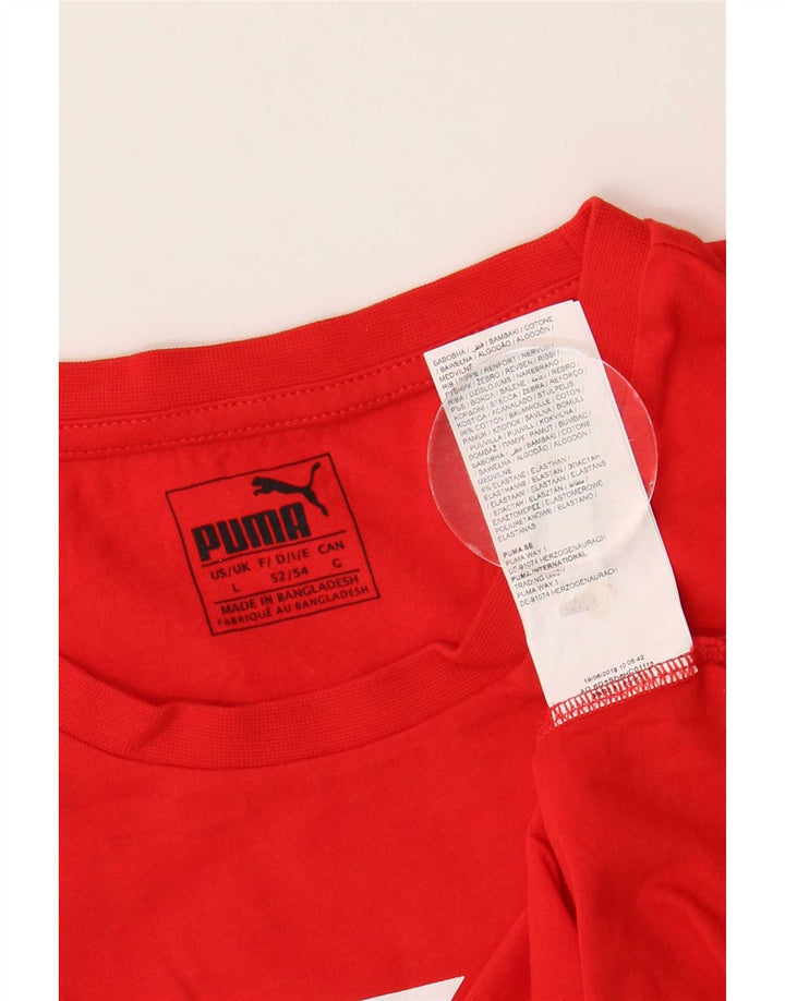 Puma Herre Grafisk T-Shirt Top Stor Rød Bomuld