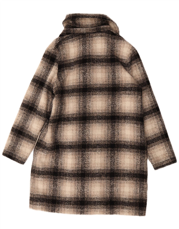 Marks & Spencer Dame Dobbeltradet Frakke UK 16 Large Beige Check