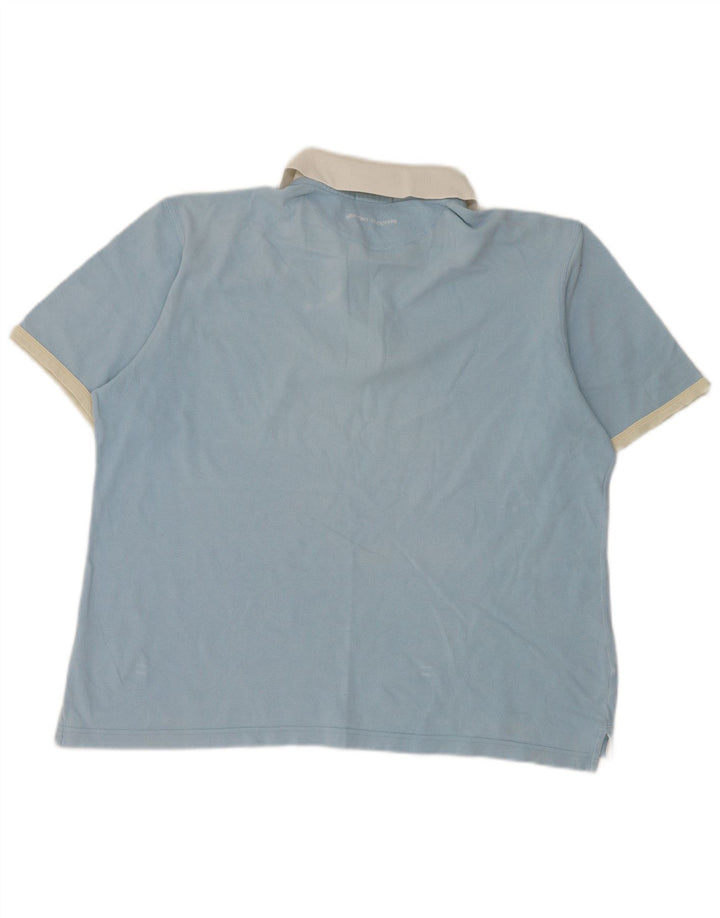 Sergio Tacchini Herre poloshirt IT 48 Medium Blue Colourblock Bomuld