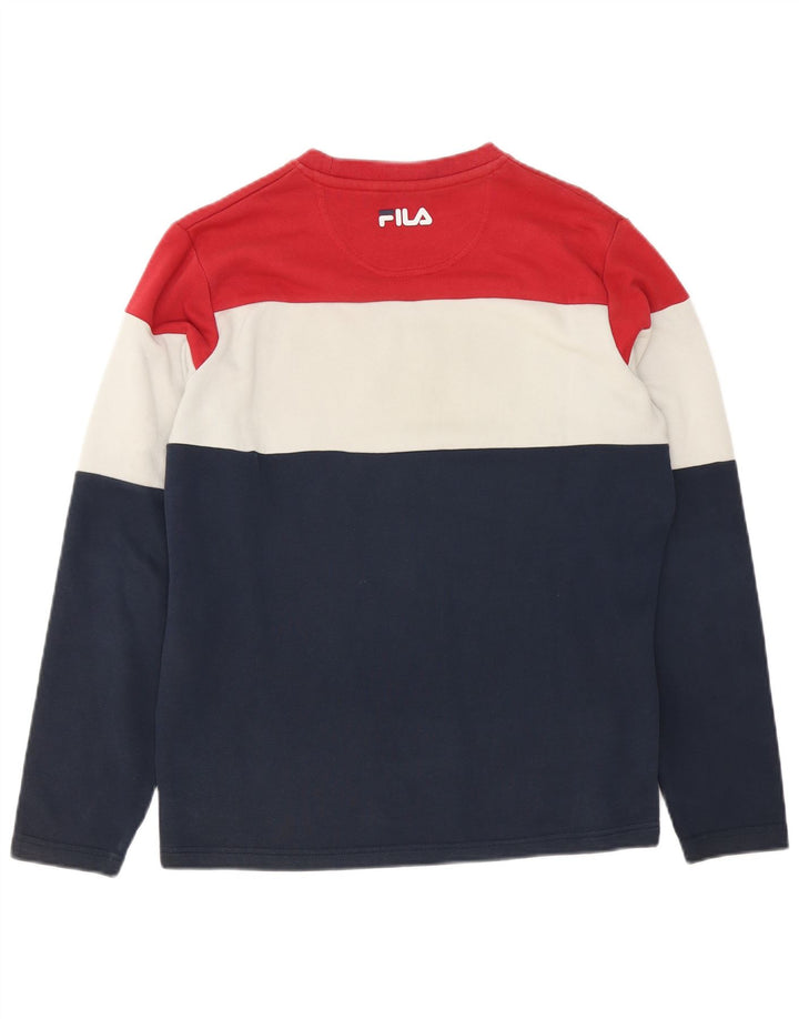 Fila Herre grafisk sweatshirt Jumper Lille flerfarvet Colourblock Bomuld