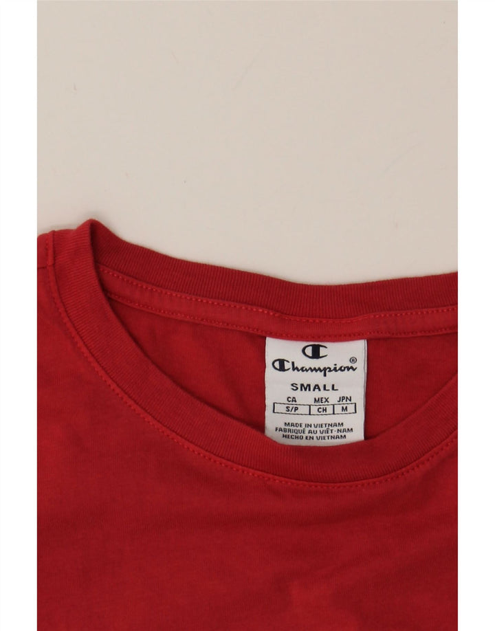 CHAMPION Mens Graphic T-Shirt Top Small Red Cotton Vintage Champion and Second-Hand Champion from Messina Hembry 
