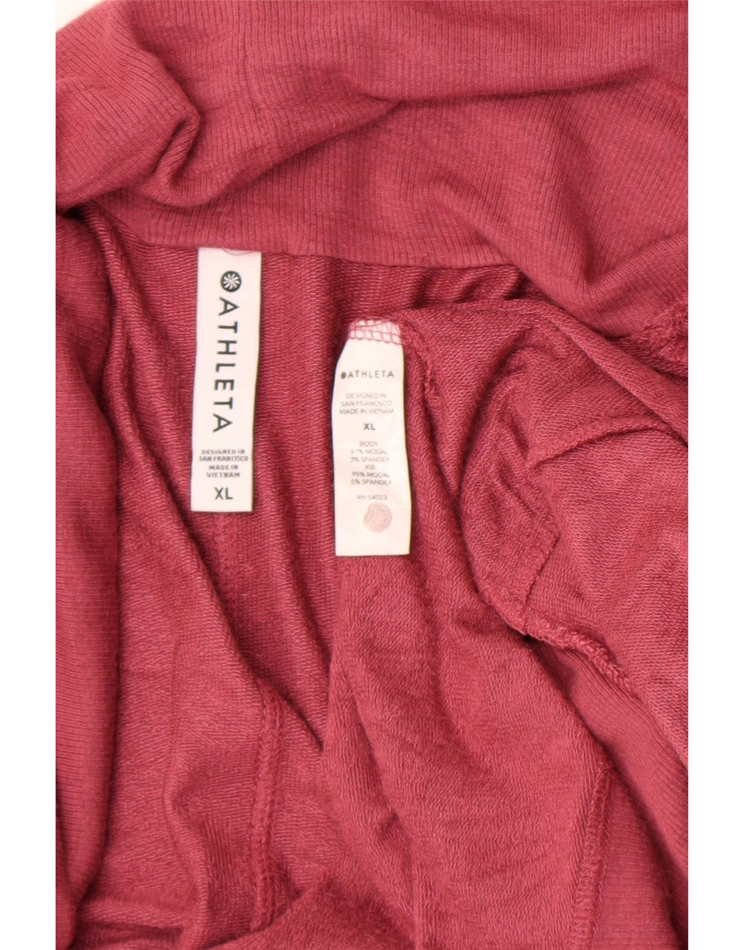 Athleta Womens Longline Open Cardigan Sweater UK 18 XL Rød Modal
