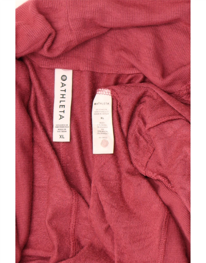 Athleta Womens Longline Open Cardigan Sweater UK 18 XL Rød Modal