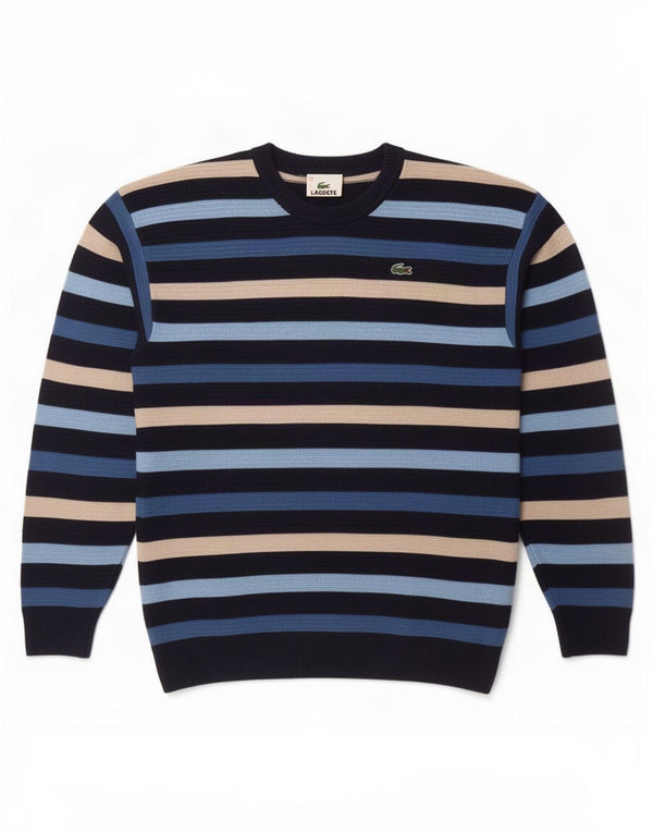 Lacoste Boys Crew Neck Jumper Sweater 11-12 Years Multicoloured Striped