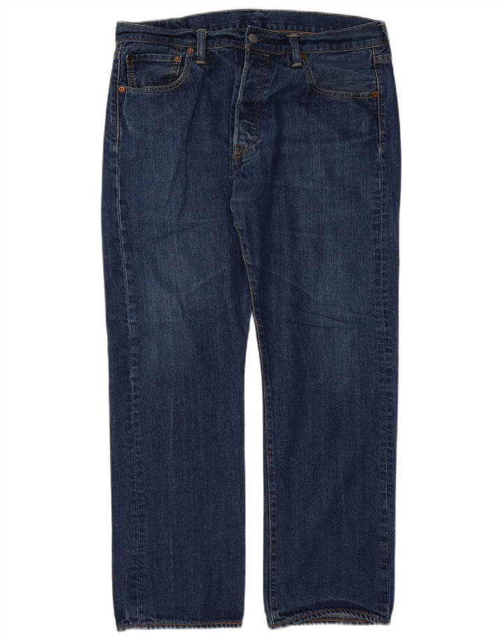 Levi's Herre 501 lige jeans W34 L30 Marineblå bomuld
