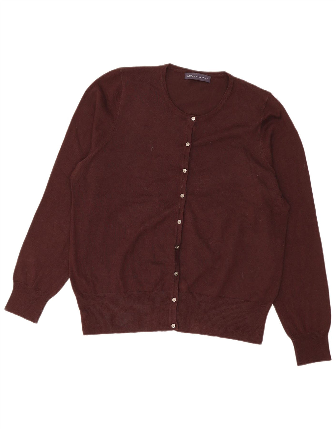 Marks & Spencer Dame Cardigan Sweater UK 16 Stor Brun