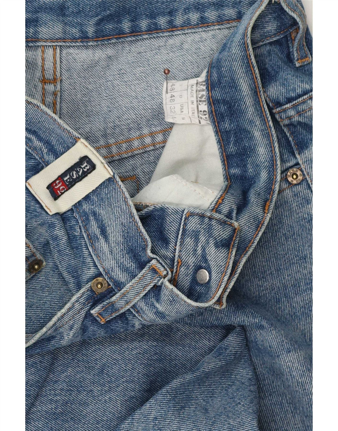 Base 92 Herre grafiske tilspidsede jeans IT 48 Medium W32 L34 Blå Bomuld