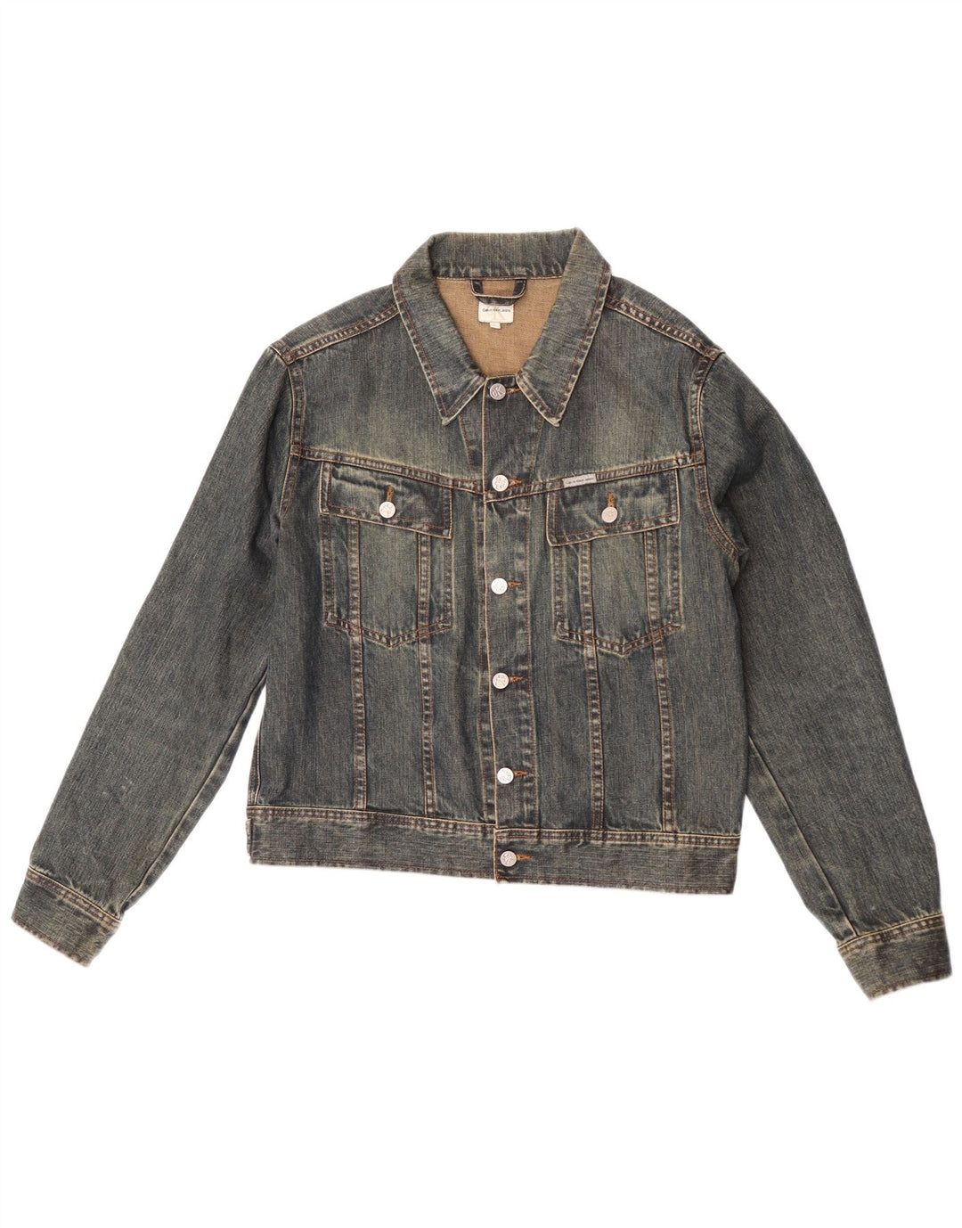 Calvin Klein Jeans Dame denimjakke UK 16 Stor Blå Bomuld