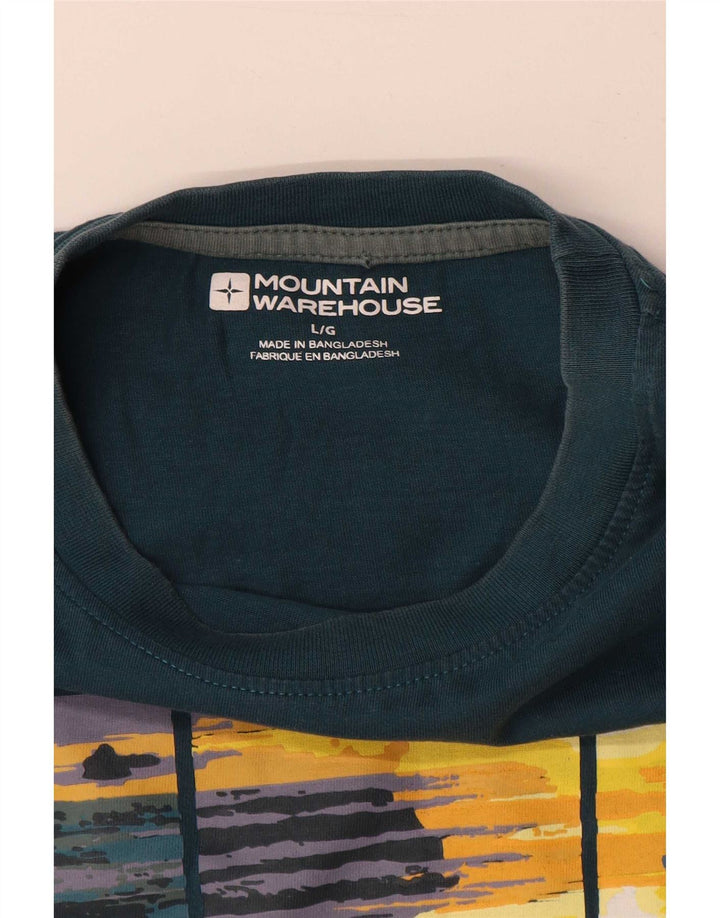 Mountain Warehouse Herre Grafisk T-Shirt Top Stor Grøn
