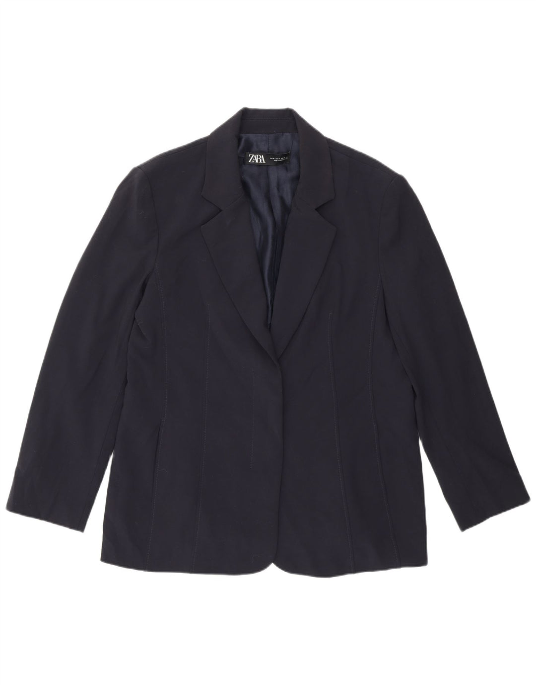 Zara Dame Blazer Jacket UK 18 XL Navy Blue Polyester
