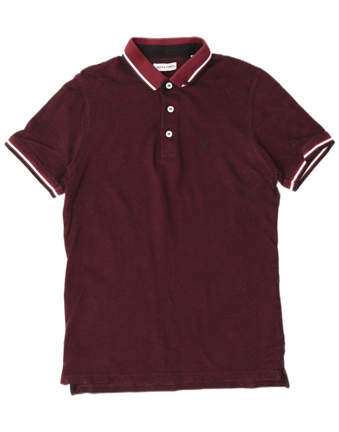Jack & Jones Herre kortærmet poloshirt Medium Burgundy Bomuld Classic