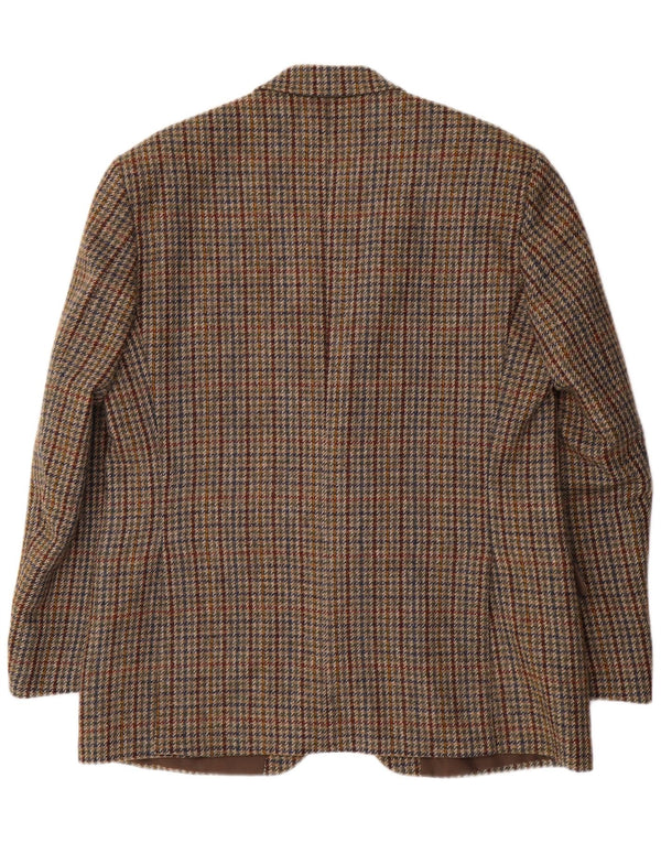 DONEGAL Herre 2-knaps blazerjakke UK 40 Large Brown Houndstooth