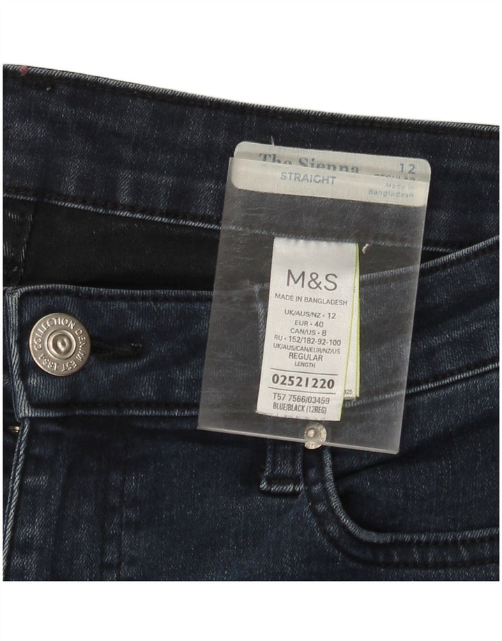 MARKS & SPENCER Lige jeans til kvinder UK 12 Medium W30 L30 Marineblå