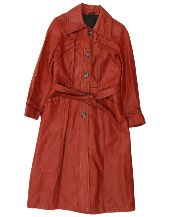 Opera Dame Læderfrakke UK 10 Small Burgundy Classic