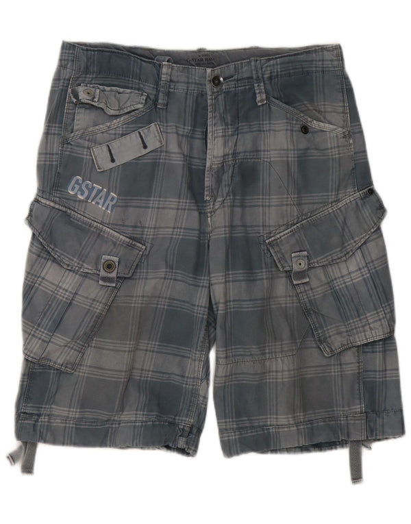 G-Star Herre Cargo Shorts W32 Medium Grey Plaid Bomuld