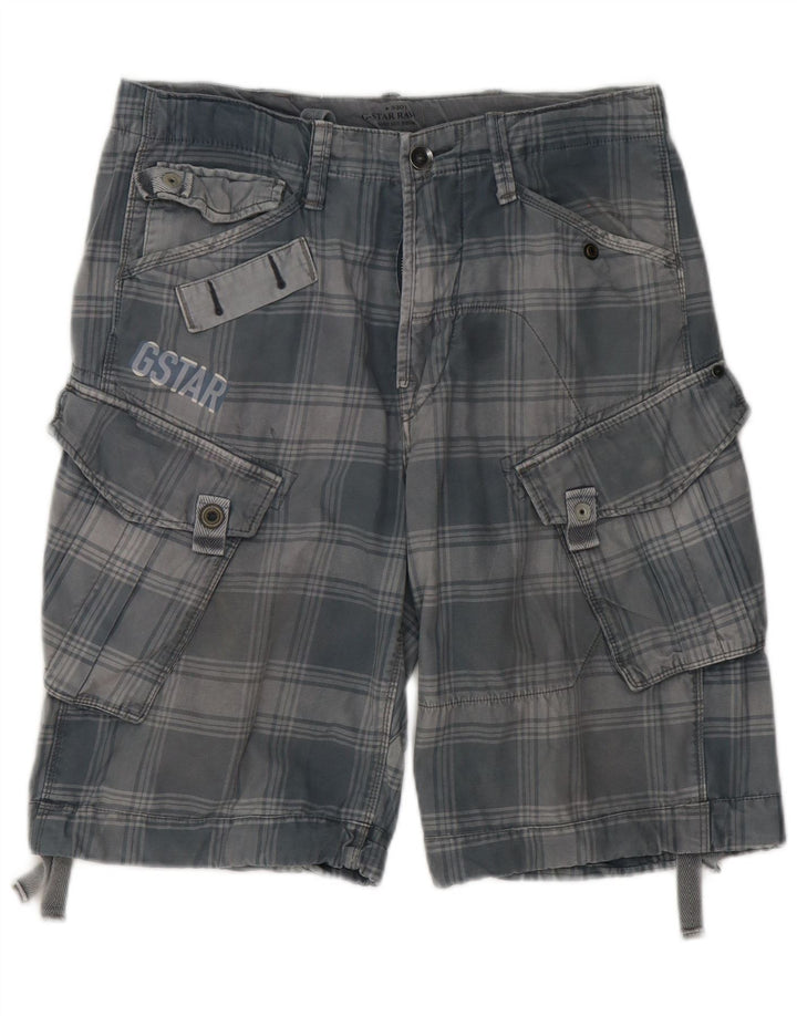 G-Star Herre Cargo Shorts W32 Medium Grey Plaid Bomuld