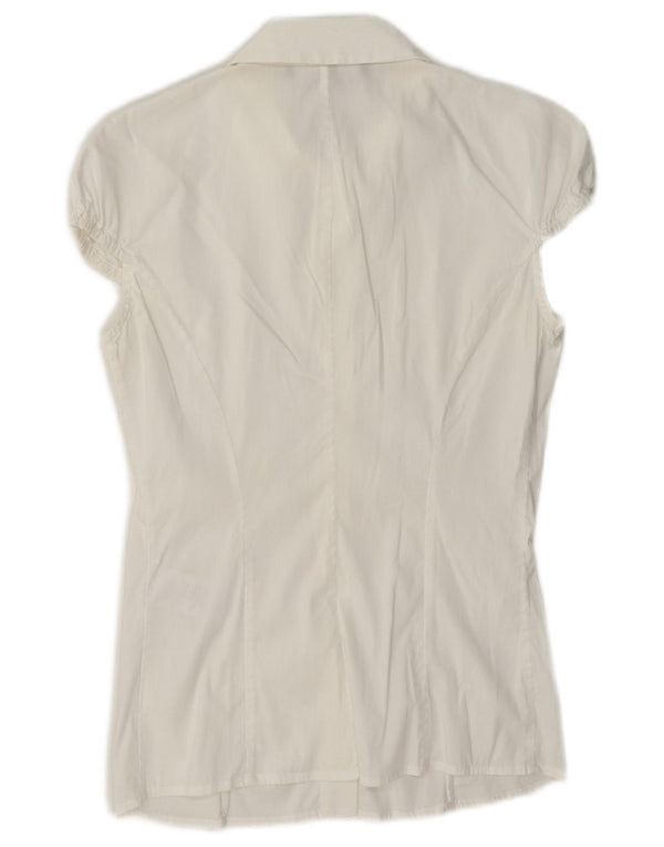 Elisabetta Franchi Dame Kortærmet Bluse IT 40 Small White