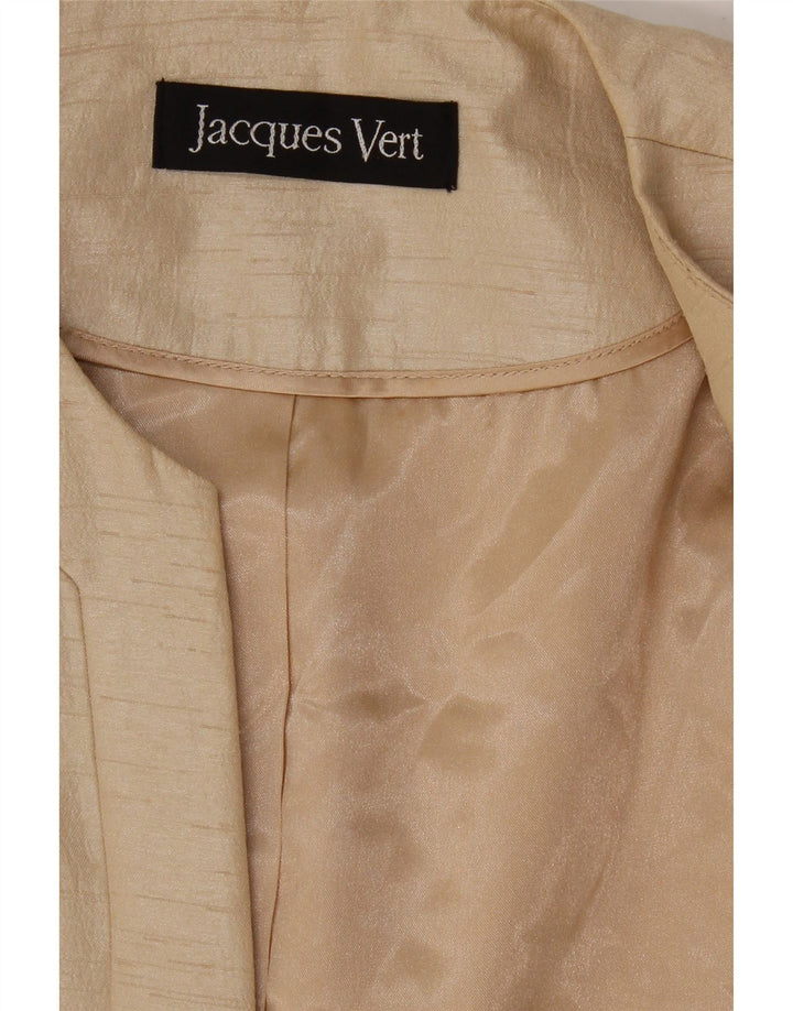 JACQUES VERT Womens 3/4 Sleeve 1 Button Blazer Jacket UK 14 Medium Beige Vintage Jacques Vert and Second-Hand Jacques Vert from Messina Hembry 