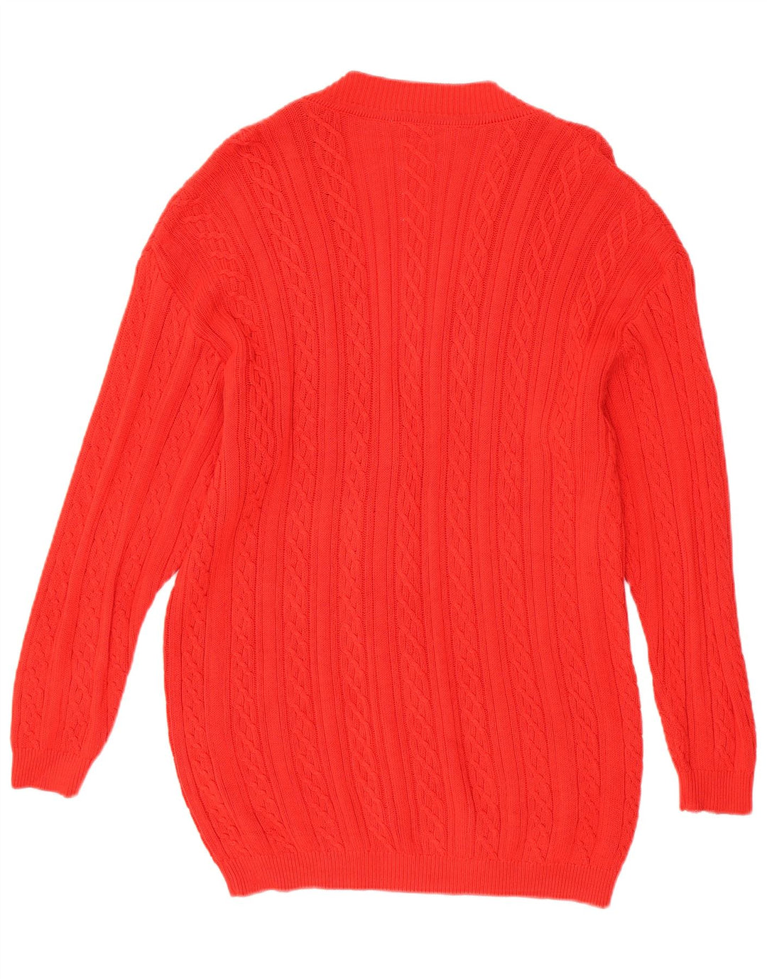 VINTAGE Womens Oversized Longline Cardigan Sweater UK 10 Small Red Bomuld