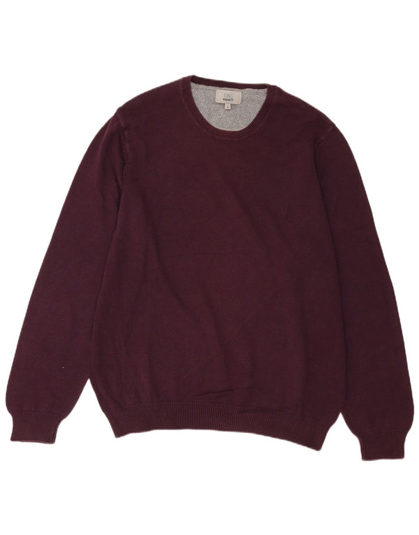 Marks & Spencer Herre Regular Fit Crew Neck trøje Sweater Large Burgundy