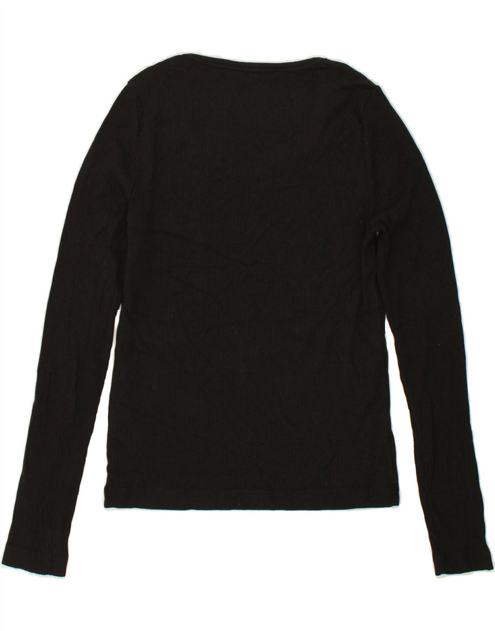 WHISTLES Womens Top Long Sleeve UK 10 Small Black Lyocell Vintage Whistles and Second-Hand Whistles from Messina Hembry 