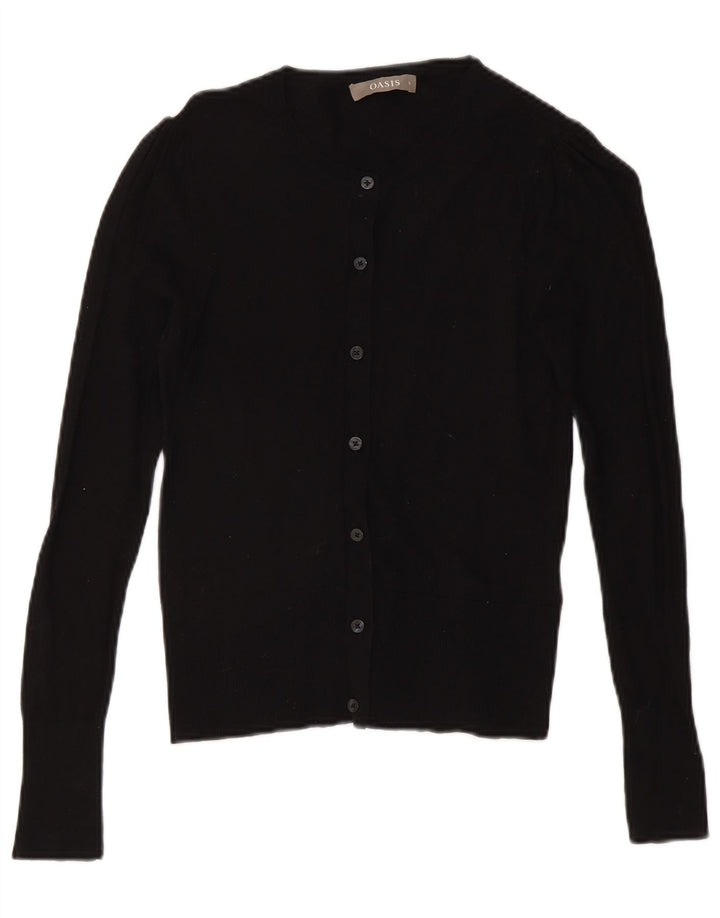 Oasis Dame Cardigan Sweater UK 8 Small Black Bomuld