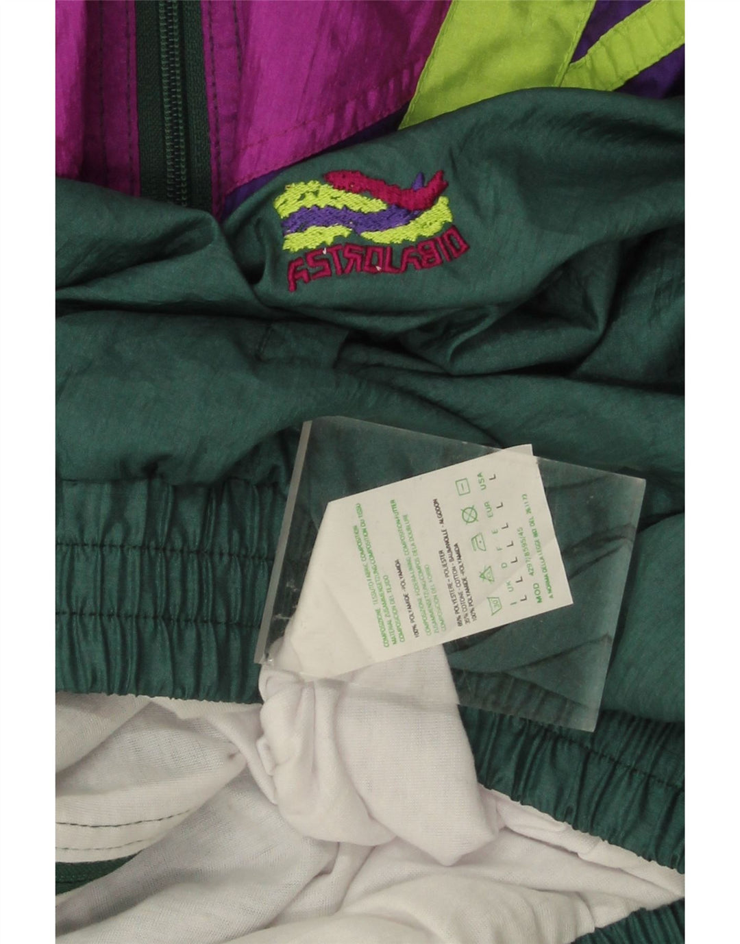 Vintage oversized træningsdragt jakke til mænd Stor grøn farveblok