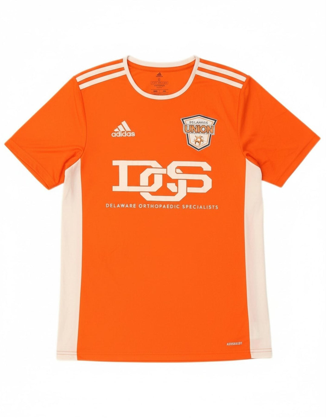 ADIDAS Mens Delaware Graphic T-Shirt Top Small Orange Colourblock