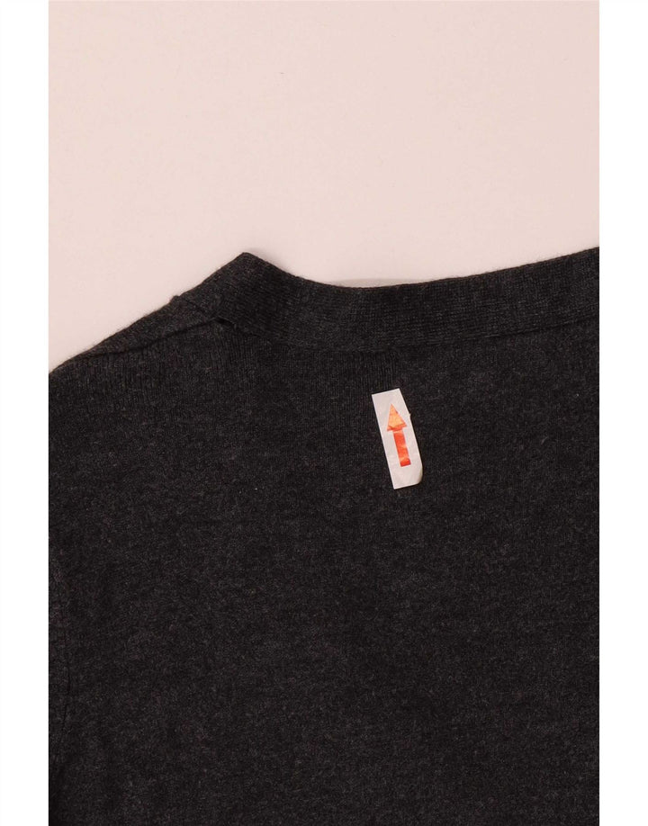 Zara Dame Cardigan Sweater UK 10 Small Grey Rayon